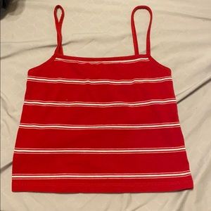 Red and white striped crop top